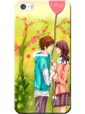 Hesaplı Dünya iPhone 5/5s Kılıf Sevgili Aşk Balon Baskılı Esnek Tpu SILIKON2298