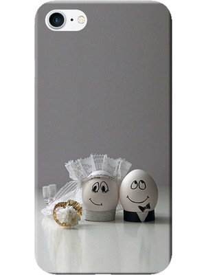 Hesaplı Dünya iPhone 7 Kılıf Yumurta Sevgili Evlilik Baskılı Esnek Tpu SILIKON3492