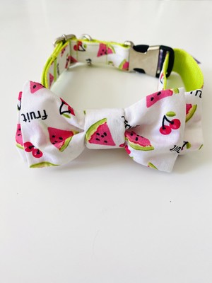 Guru Works Cherry Papyon Fiyonk Aksesuarlı Köpek Boyun Tasması Medium