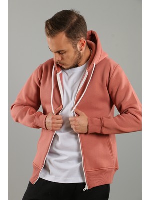 Amazing Crash Kapşonlu Fermuarlı Basic Hırka