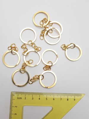 Be Beauty Altın Renginde Metal (Çelik) Anahtarlık Halka Klipsi 1 Poşette 24 Adet