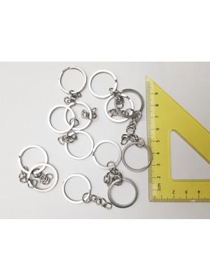 Be Beauty  Gümüş Renginde Metal (Çelik) Anahtarlık Halka Klipsi 1 Poşette 24 Adet
