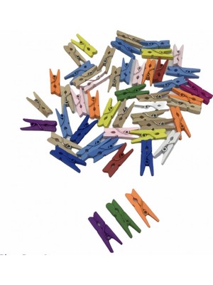 Be Beauty Dekoratif Mini Ahşap Mandal Karışık Renk 2,5 cm 70 Adet