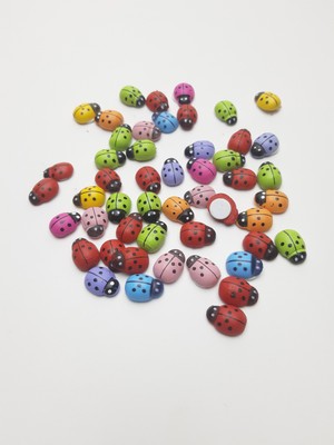 Be Beauty Renkli Uğur Böceği Yapışkanlı Boncuğu  (1 Pakette 50 Adet)