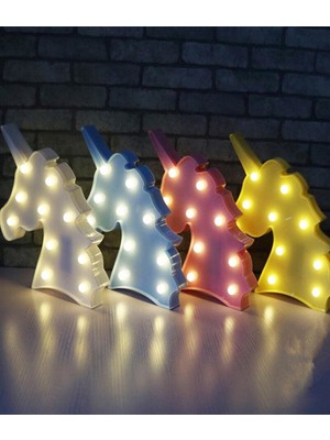 Mobgift 3D LED Pano Unicorn Kafa Duvar/Gece Lambası (Pembe)