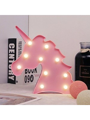 Mobgift 3D LED Pano Unicorn Kafa Duvar/Gece Lambası (Pembe)