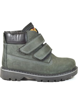 Richy Kids  Yağlı Deri Gri Cırtlı  Erkek Çocuk Bot