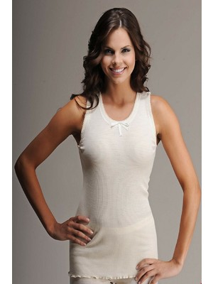 HASYÜN 200 Kadın Yün Termal Atlet-Krem