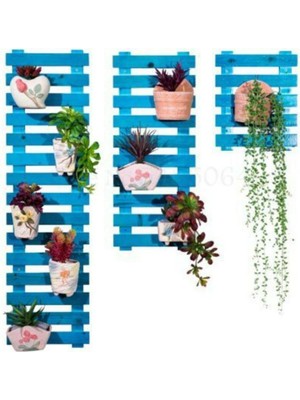 Ahşap Atölyem Ahşap Çiçeklik 3'lü Set Çiçek Standı Saksılık Çiçek Duvar Askısı