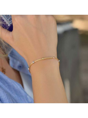 Engingold 14 Ayar Altın Tek Sıra Dorika Bileklik