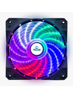 Pullsar RGB Fan 120 mm Kasa Fanı 5 Renkli Aydınlatma ile Süper Sessiz 1200 RPM