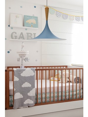 Studıo No.on Avize Sarkıt Oslo Ahsap Detaylı Mavi Bebek Odası Çocuk Odası Genç Odası