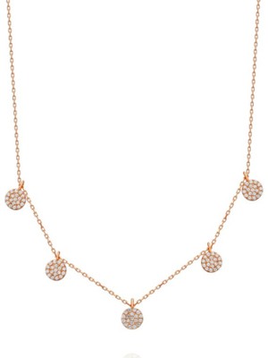 925 Gümüş Yuvarlak Taş Şans 925 Ayar Gümüş  Kolye