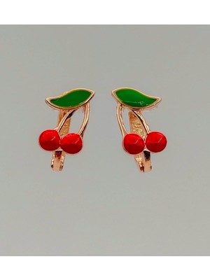 925 Gümüş Kiraz Çocuk 925 Ayar Gümüş Küpe