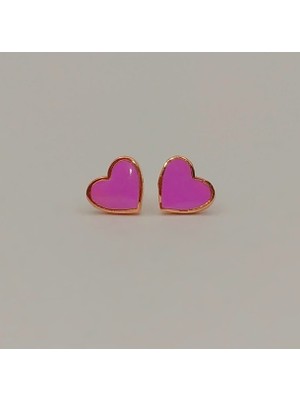 925 Gümüş Kalp Çocuk 925 Ayar Gümüş Küpe