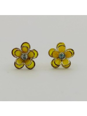 925 Gümüş Çiçek Çocuk 925 Ayar Gümüş Küpe