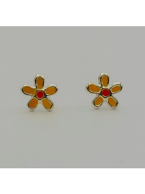 925 Gümüş Çiçek Çocuk 925 Ayar Gümüş Küpe