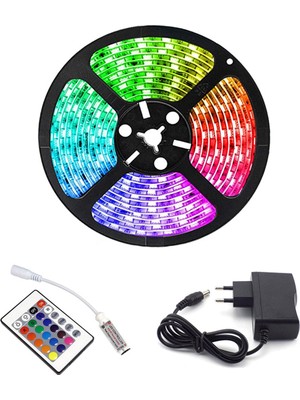 Ledolet Rgb Kumandalı Şerit LED 5m Silikonlu IP65 Su Geçirmez Dım'li