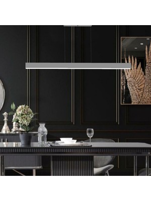 Hegza Lighting Lineer 80CM (Gri Kasa, Gün Işığı) Ledli Modern LED Avize