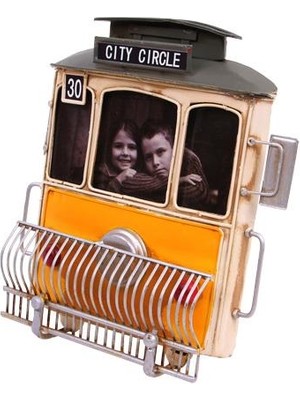 Aden Concept Dekoratif Metal Çerçeve Tramvay Temalı Vintage Hediyelik