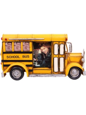 Aden Concept Dekoratif Metal Çerçeve Okul Otobüsü Temalı Hediyelik