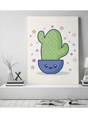 Bk Gift Kaktüs Tasarımlı Kanvas Tablo 50X70CM-8
