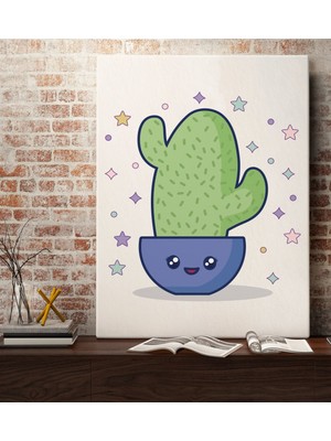 Bk Gift Kaktüs Tasarımlı Kanvas Tablo 70X100CM-8