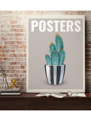 Bk Gift Kaktüs Tasarımlı Kanvas Tablo 70X100CM-6