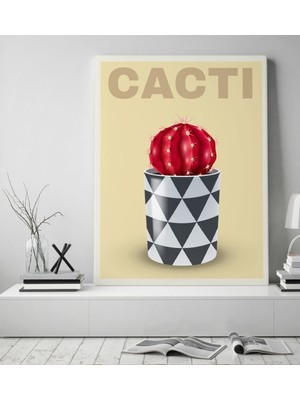Bk Gift Kaktüs Tasarımlı Kanvas Tablo 50X70CM-5