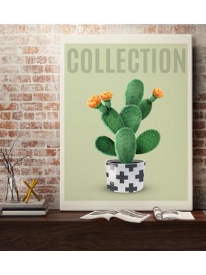 Bk Gift Kaktüs Tasarımlı Kanvas Tablo 70X100CM-7