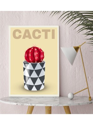 Bk Gift Kaktüs Tasarımlı Kanvas Tablo 30X50CM-5
