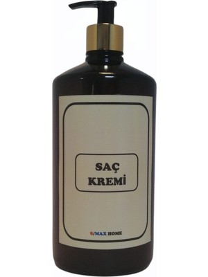 Smax Amber Cam Görünümlü Plastik Sabunluk Şişesi 1000ML (Saç Kremi Etiketli) 1 Adet Boş