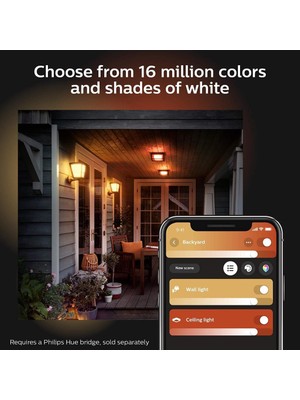 Philips Hue Econic Akıllı Dış Mekan Alt Duvar Feneri