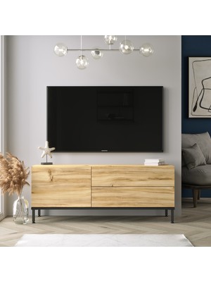 Robin Home Diego Tv Ünitesi Tv Sehpası Metal Ayaklı 120CM Keçe-Siyah Dg5-Kl