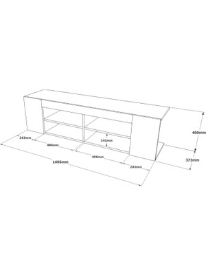 Robin Home Diego Tv Ünitesi Tv Sehpası 150CM Keçe-Beton DG13-KR