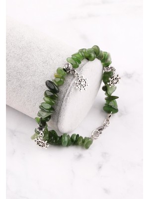 Alibaba Doğaltaş Kanada Yeşimi Doğal Taş Kırıktaş Bileklik