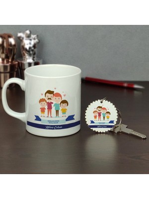 Hediyelen Babalar Günü Hediyesi Kupa Bardak ve Anahtarlık Set