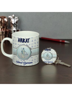 Hediyelen Avukata Hediye Kupa Bardak ve Anahtarlık Set 002