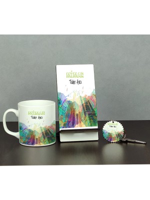 Hediyelen Mimar Üçlü Set (Kupa + Telefon Standı + Anahtarlık) 003