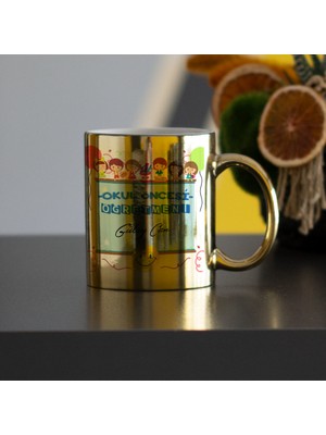 Hediyelen Okul Öncesi Öğretmeni Gold Kupa Bardak 002