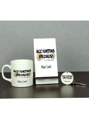 Hediyelen Accounting Specialist Üçlü Set (Kupa + Telefon Standı + Anahtarlık)