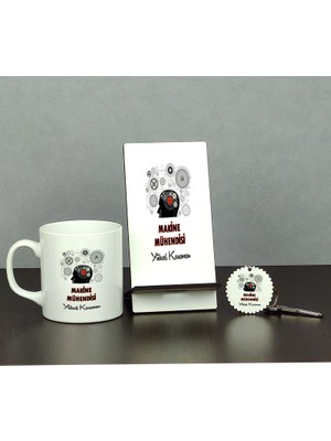 Hediyelen Makine Mühendisi Üçlü Set (Kupa + Telefon Standı + Anahtarlık) 003