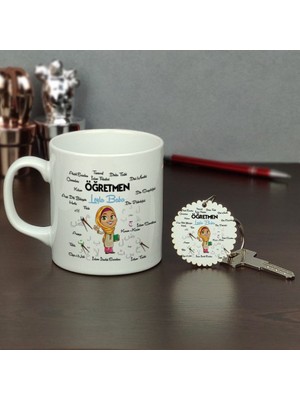 Hediyelen Öğretmen Kupa Bardak ve Anahtarlık Set