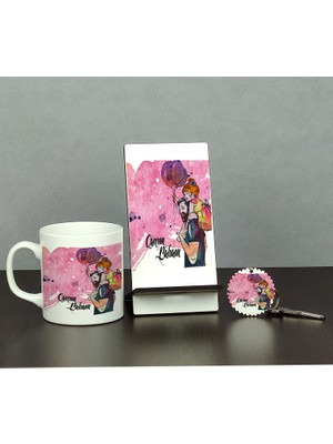 Hediyelen Canım Babam Üçlü Set (Kupa + Telefon Standı + Anahtarlık) 004