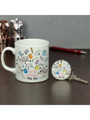 Hediyelen Kitap Sever Kupa Bardak ve Anahtarlık Set