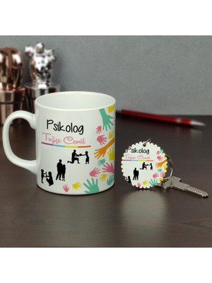 Hediyelen Psikolog Kupa Bardak ve Anahtarlık Set 002