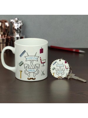 Hediyelen Kuaför Kupa Bardak ve Anahtarlık Set 001