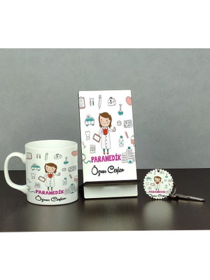 Hediyelen Paramedik Üçlü Set (Kupa + Telefon Standı + Anahtarlık) 001