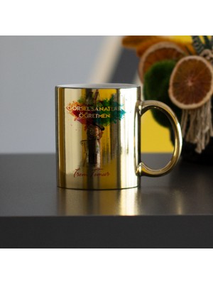 Hediyelen Görsel Sanatlar Öğretmeni Gold Kupa Bardak