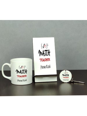 Hediyelen Math Teacher Üçlü Set (Kupa + Telefon Standı + Anahtarlık)